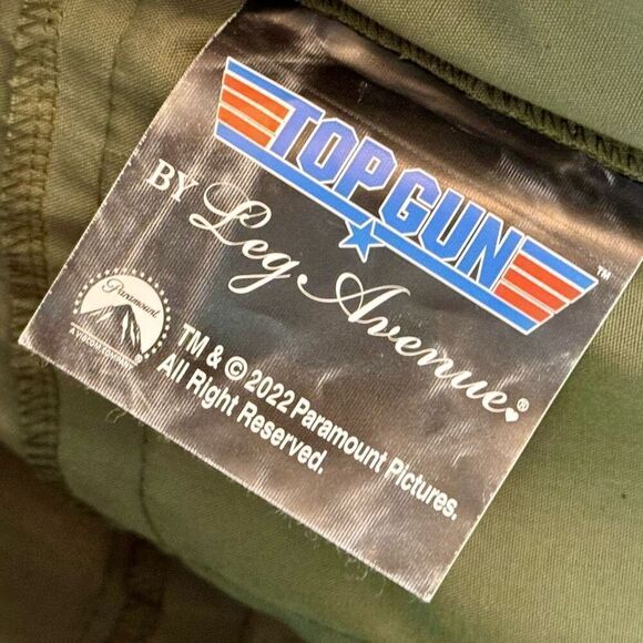 Leg Avenue TopGun USA Costume Pilot Flightsuit Army Green Jumpsuit Women's Large - Picture 6 of 11
